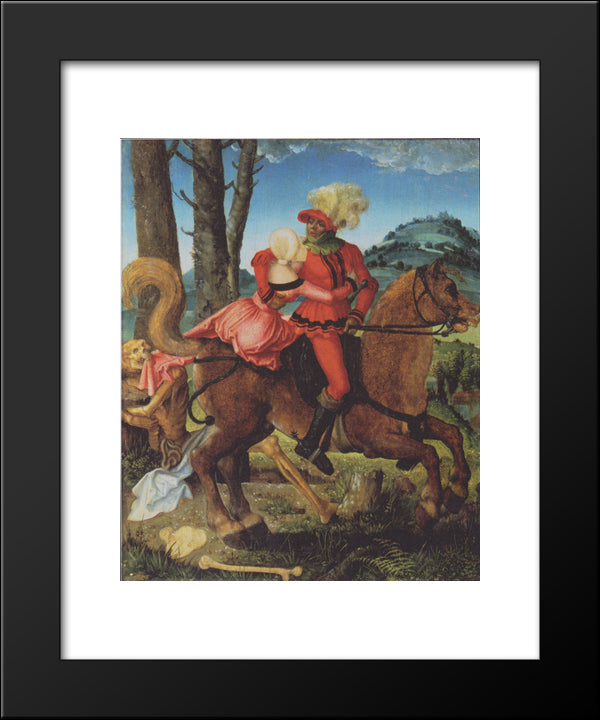 Knight, Death And Girl 20x24 Black Modern Wood Framed Art Print Poster by Baldung, Hans