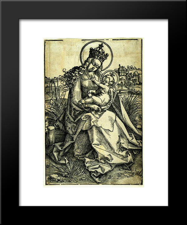 Madonna And Child 20x24 Black Modern Wood Framed Art Print Poster by Baldung, Hans