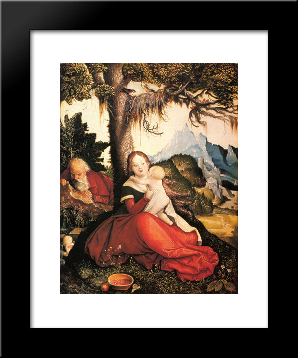Rest On The Flight To Egypt 20x24 Black Modern Wood Framed Art Print Poster by Baldung, Hans