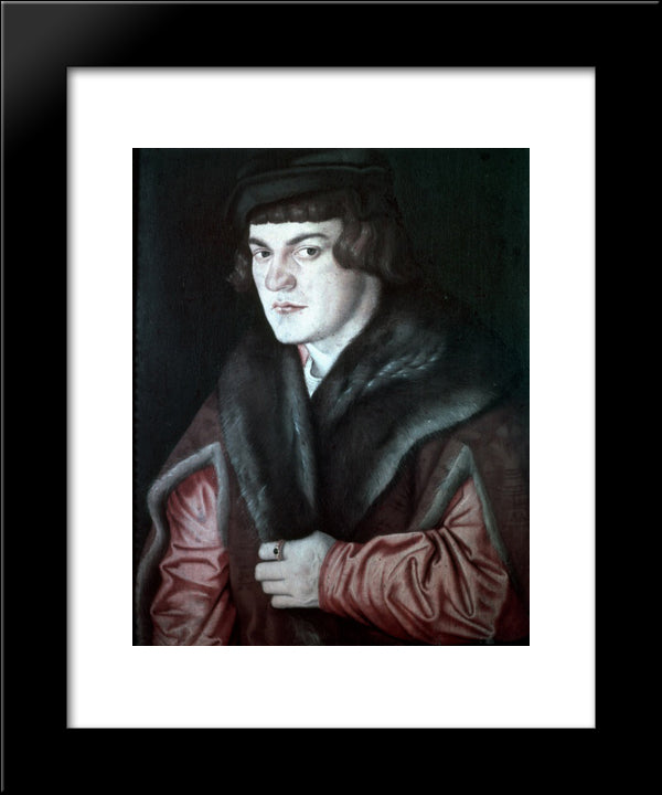 Self-Portrait 20x24 Black Modern Wood Framed Art Print Poster by Baldung, Hans