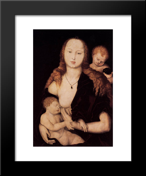 Virgin And Child 20x24 Black Modern Wood Framed Art Print Poster by Baldung, Hans