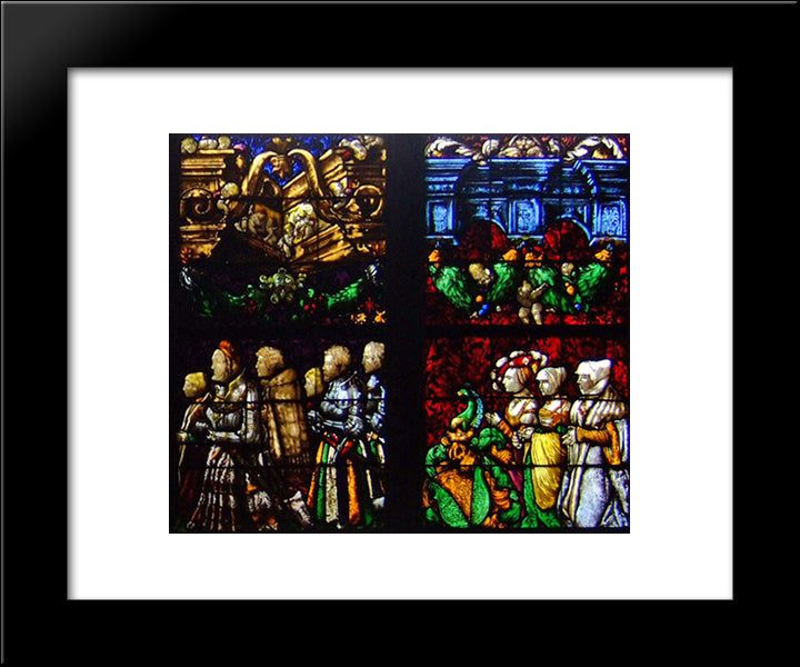 Western Stained Glass Window In The Sturzel Family Chapel 20x24 Black Modern Wood Framed Art Print Poster by Baldung, Hans