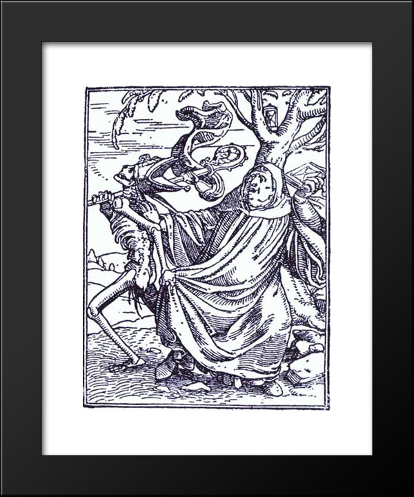 Death And The Abbott 20x24 Black Modern Wood Framed Art Print Poster by Holbein the Younger, Hans