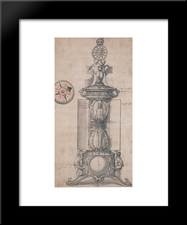 Design For Anthony Denny'S Clocksalt 20x24 Black Modern Wood Framed Art Print Poster by Holbein the Younger, Hans
