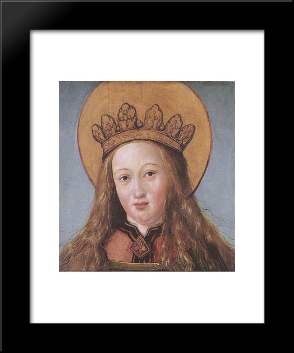 Head Of A Female Saint 20x24 Black Modern Wood Framed Art Print Poster by Holbein the Younger, Hans