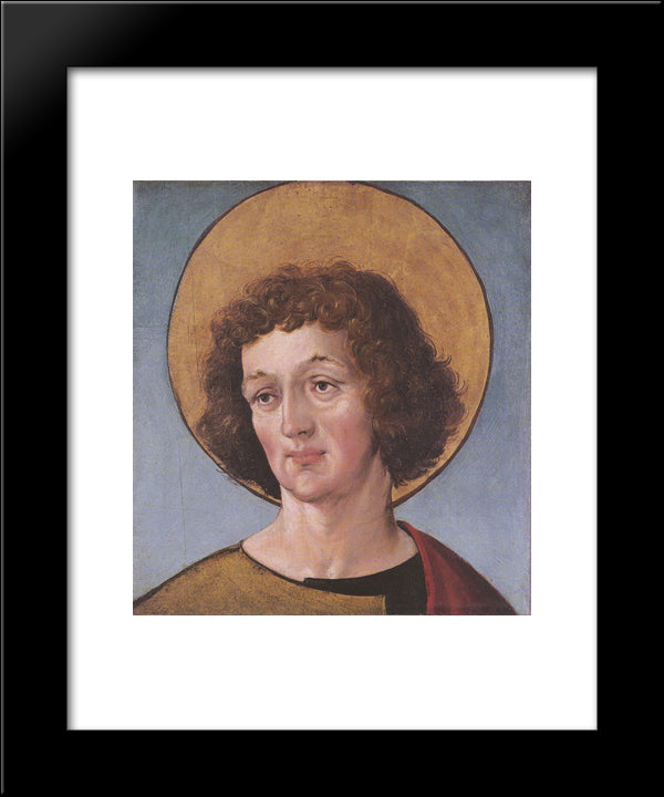 Head Of A Male Saint 20x24 Black Modern Wood Framed Art Print Poster by Holbein the Younger, Hans