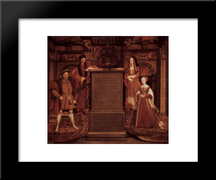 Henry Vii, Elisabeth Of York, Henry Viii And Jane Seymour 20x24 Black Modern Wood Framed Art Print Poster by Holbein the Younger, Hans