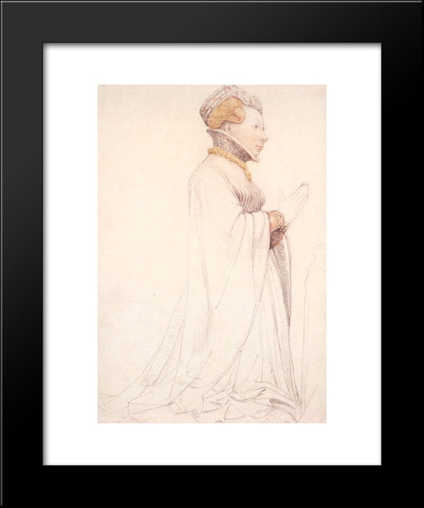 Jeanne De Boulogne, Duchess Of Berry 20x24 Black Modern Wood Framed Art Print Poster by Holbein the Younger, Hans