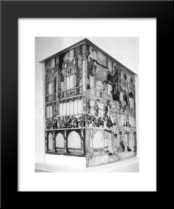 Model Of The Dance House In Basel 20x24 Black Modern Wood Framed Art Print Poster by Holbein the Younger, Hans