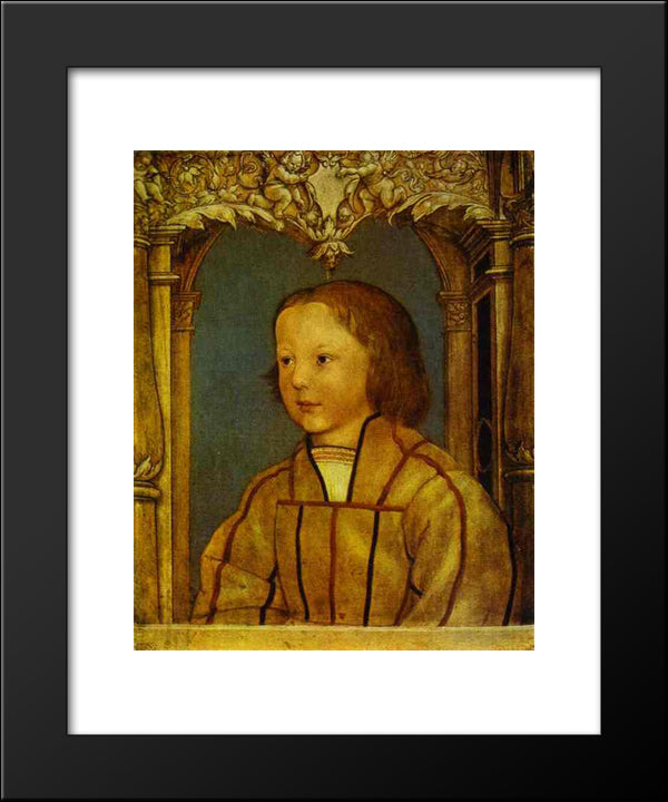 Portrait Of A Boy With Blond Hair 20x24 Black Modern Wood Framed Art Print Poster by Holbein the Younger, Hans