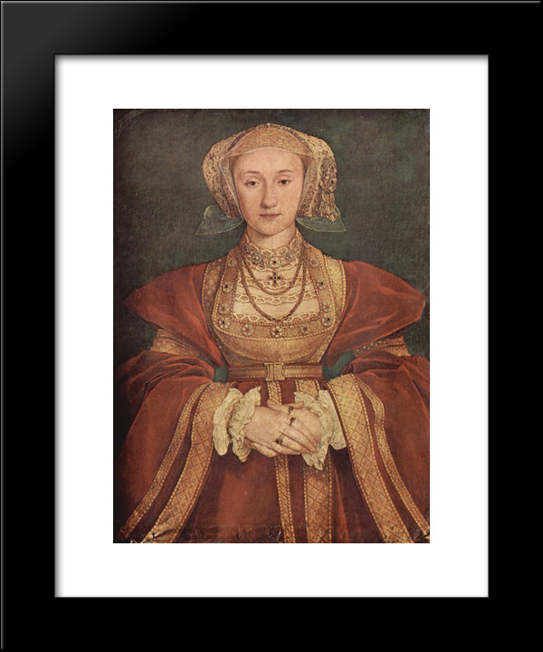 Portrait Of Anne Of Cleves 20x24 Black Modern Wood Framed Art Print Poster by Holbein the Younger, Hans