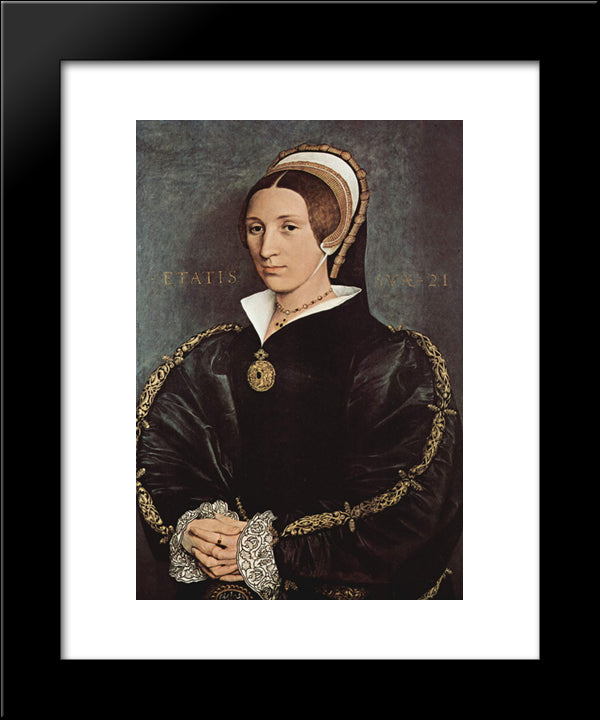 Portrait Of Catarina Howard 20x24 Black Modern Wood Framed Art Print Poster by Holbein the Younger, Hans