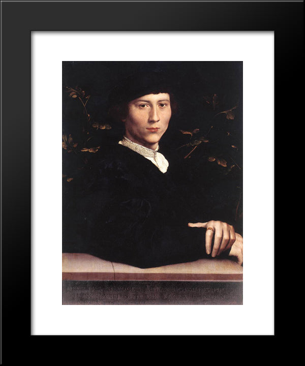Portrait Of Derich Born 20x24 Black Modern Wood Framed Art Print Poster by Holbein the Younger, Hans