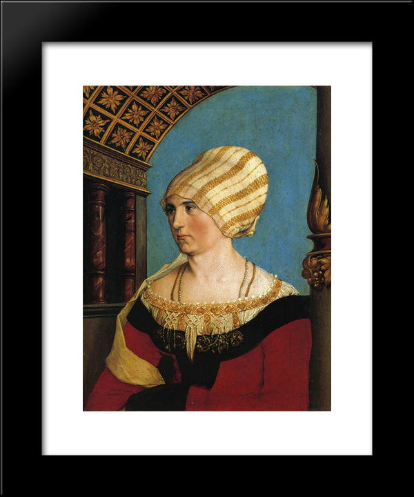Portrait Of Doprothea Meyer, Nee Kannengiesser 20x24 Black Modern Wood Framed Art Print Poster by Holbein the Younger, Hans
