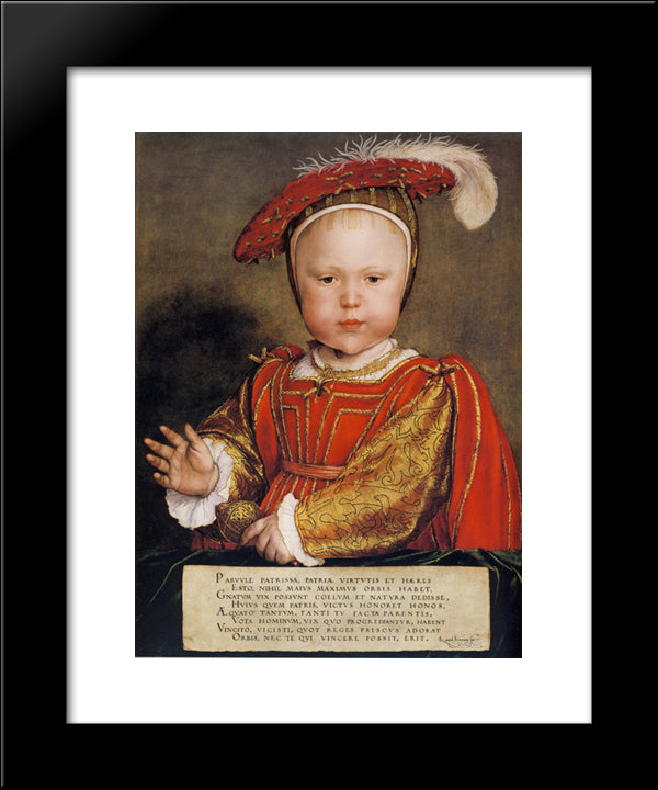 Portrait Of Edward Vi As A Child 20x24 Black Modern Wood Framed Art Print Poster by Holbein the Younger, Hans