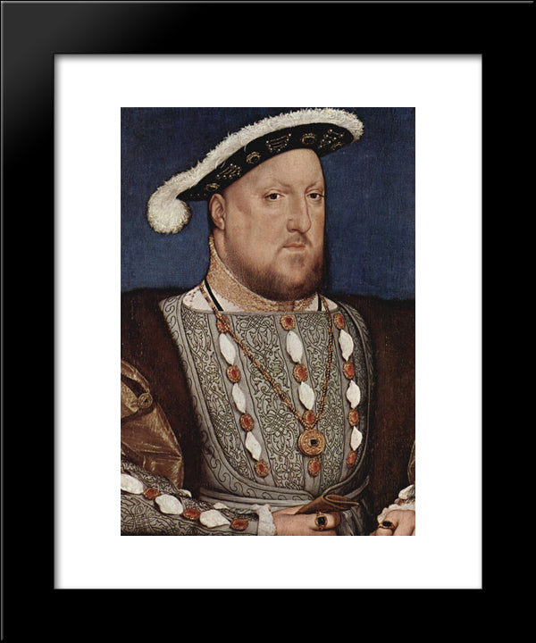 Portrait Of Henry Viii, King Of England 20x24 Black Modern Wood Framed Art Print Poster by Holbein the Younger, Hans