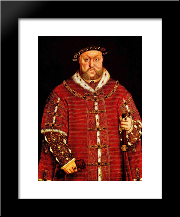 Portrait Of Henry Viii 20x24 Black Modern Wood Framed Art Print Poster by Holbein the Younger, Hans