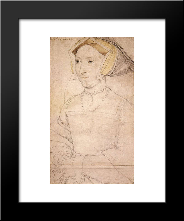 Portrait Of Jane Seymour 20x24 Black Modern Wood Framed Art Print Poster by Holbein the Younger, Hans