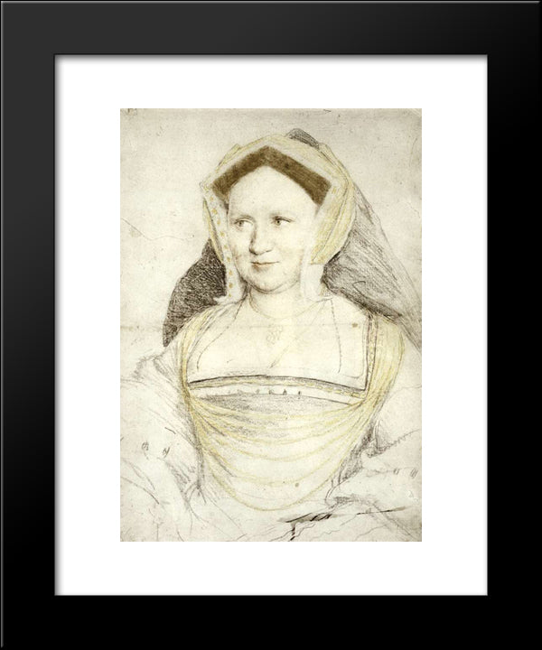 Portrait Of Lady Mary Guildford 20x24 Black Modern Wood Framed Art Print Poster by Holbein the Younger, Hans