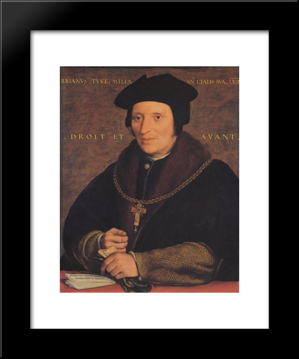 Portrait Of Sir Brian Tuke 20x24 Black Modern Wood Framed Art Print Poster by Holbein the Younger, Hans