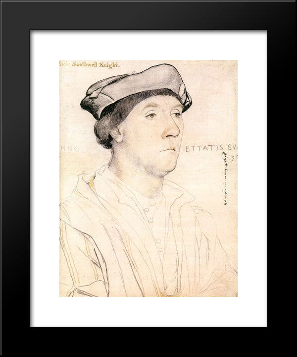 Portrait Of Sir Richard Southwell 20x24 Black Modern Wood Framed Art Print Poster by Holbein the Younger, Hans