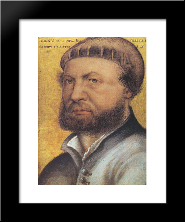 Self Portrait 20x24 Black Modern Wood Framed Art Print Poster by Holbein the Younger, Hans