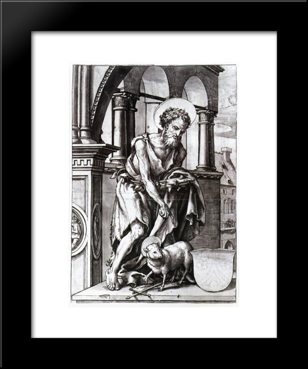 St. John The Baptist 20x24 Black Modern Wood Framed Art Print Poster by Holbein the Younger, Hans