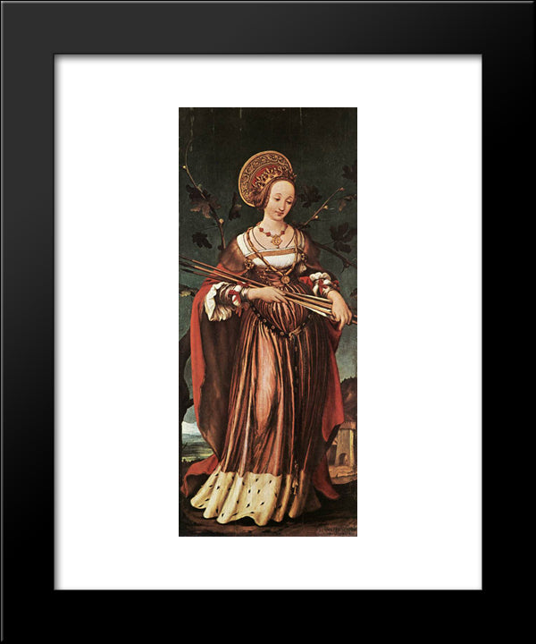 St. Ursula 20x24 Black Modern Wood Framed Art Print Poster by Holbein the Younger, Hans