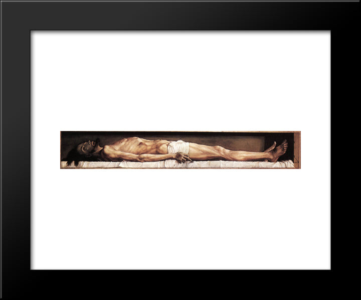 The Body Of The Dead Christ In The Tomb 20x24 Black Modern Wood Framed Art Print Poster by Holbein the Younger, Hans