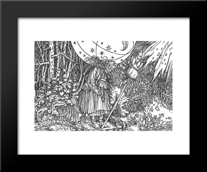 The Spinner 20x24 Black Modern Wood Framed Art Print Poster by Holbein the Younger, Hans