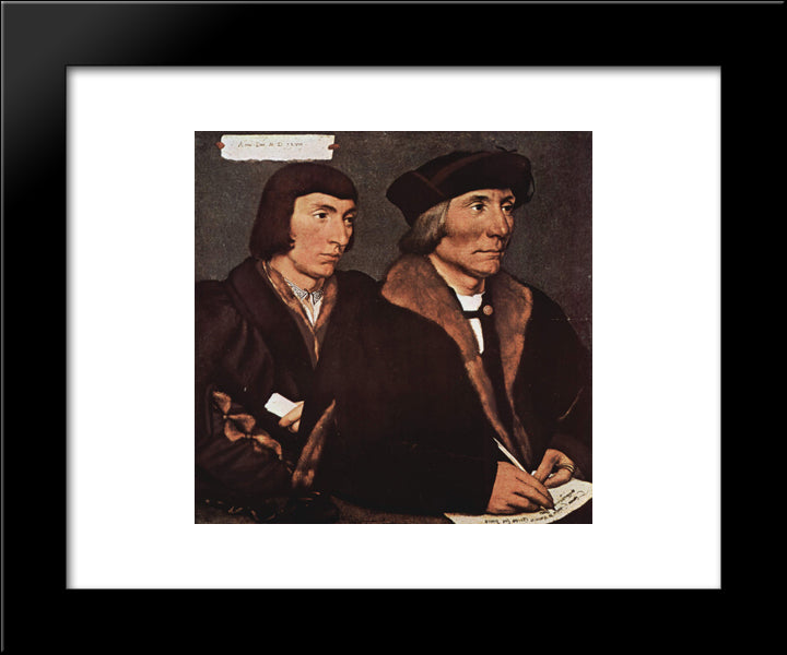 Thomas Godsalve Of Norwich And His Son, John 20x24 Black Modern Wood Framed Art Print Poster by Holbein the Younger, Hans