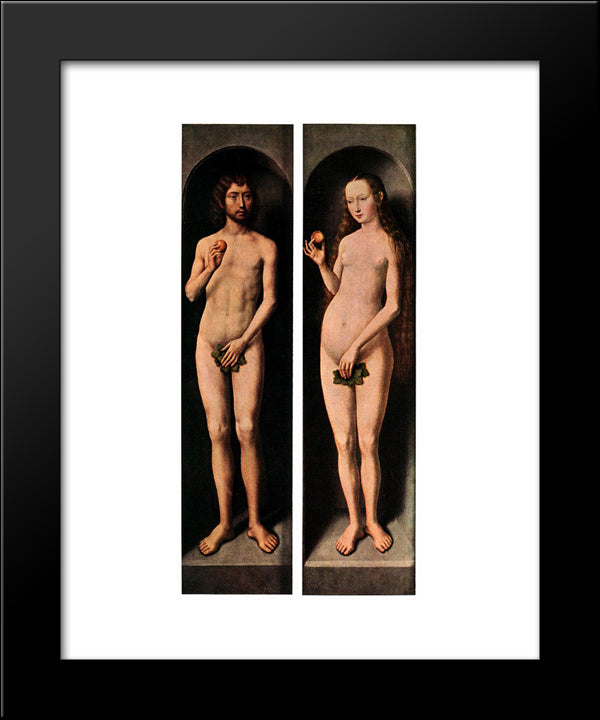 Adam And Eve 20x24 Black Modern Wood Framed Art Print Poster by Memling, Hans