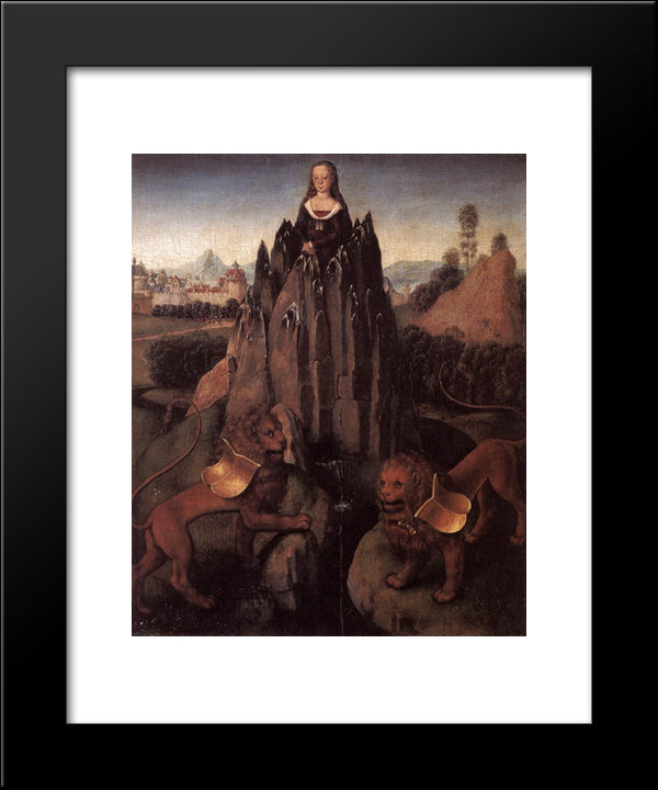 Allegory With A Virgin 20x24 Black Modern Wood Framed Art Print Poster by Memling, Hans