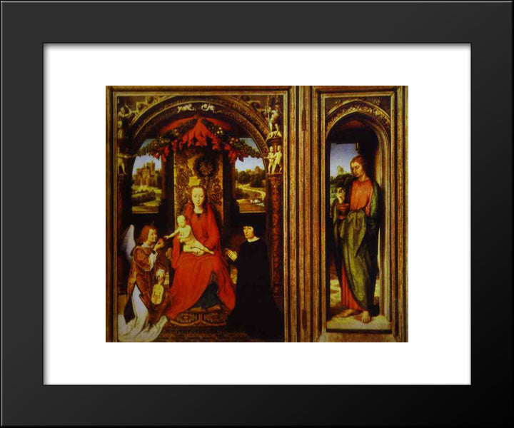 Altar Of Saints John The Baptist And John The Evangelist 20x24 Black Modern Wood Framed Art Print Poster by Memling, Hans