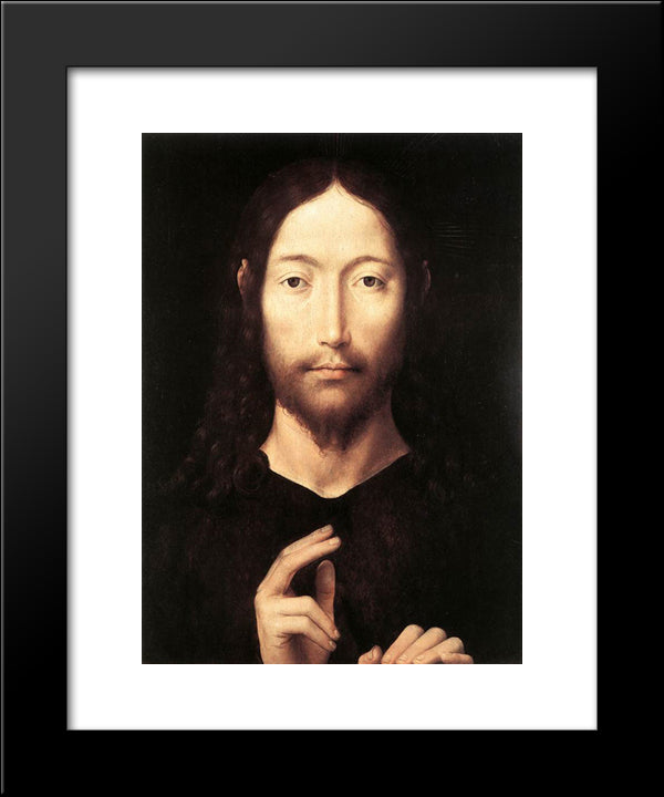 Christ Giving His Blessing 20x24 Black Modern Wood Framed Art Print Poster by Memling, Hans
