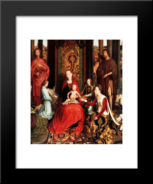 Marriage Of St. Catherine 20x24 Black Modern Wood Framed Art Print Poster by Memling, Hans
