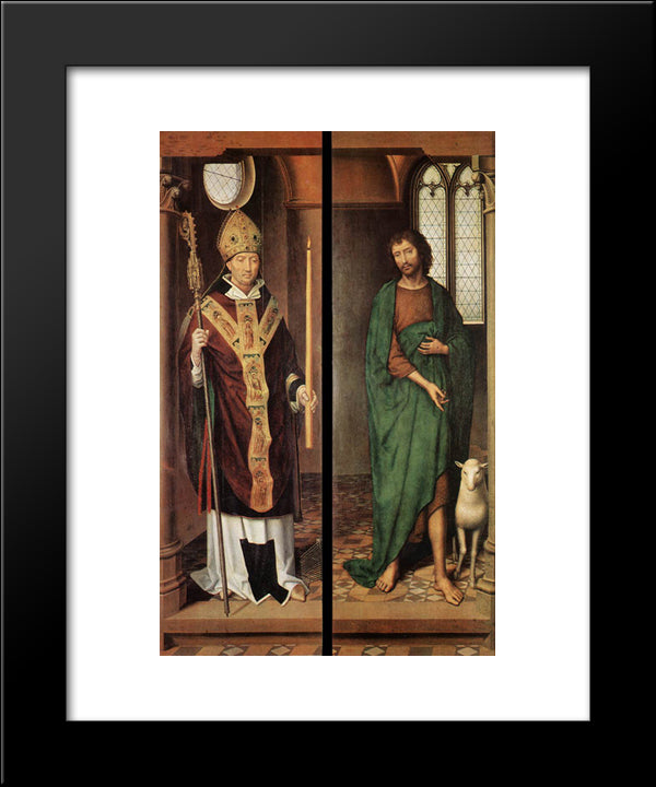 Passion (Greverade) Altarpiece (First Closed Position) 20x24 Black Modern Wood Framed Art Print Poster by Memling, Hans