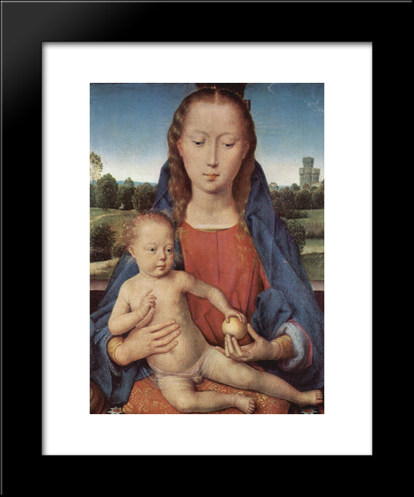 Portinari Triptych (Central Panel) 20x24 Black Modern Wood Framed Art Print Poster by Memling, Hans