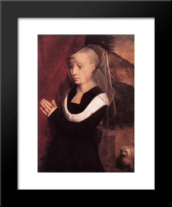 Portrait Of A Praying Woman 20x24 Black Modern Wood Framed Art Print Poster by Memling, Hans