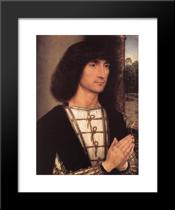 Portrait Of A Young Man 20x24 Black Modern Wood Framed Art Print Poster by Memling, Hans