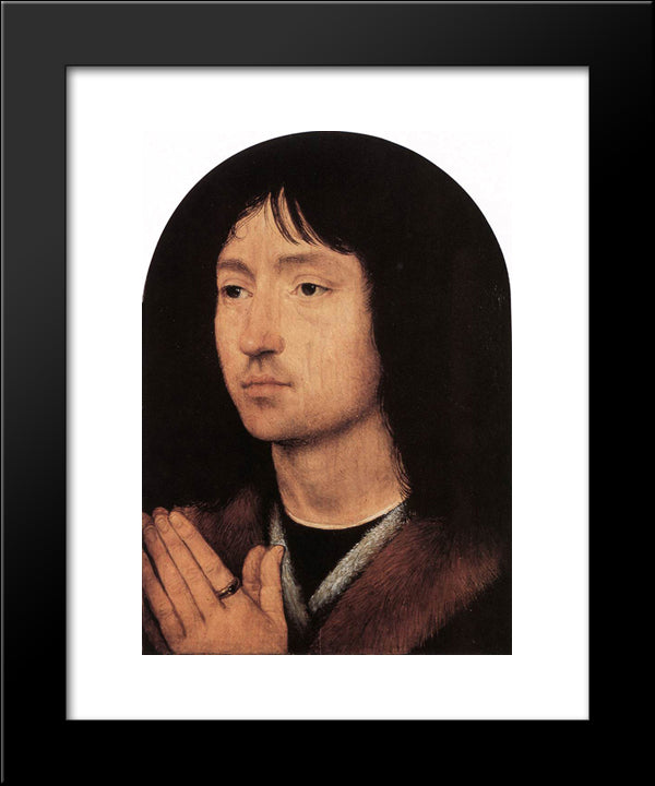 Portrait Of A Young Man At Prayer 20x24 Black Modern Wood Framed Art Print Poster by Memling, Hans