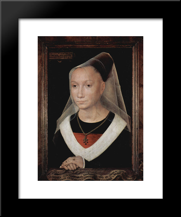 Portrait Of A Young Woman 20x24 Black Modern Wood Framed Art Print Poster by Memling, Hans