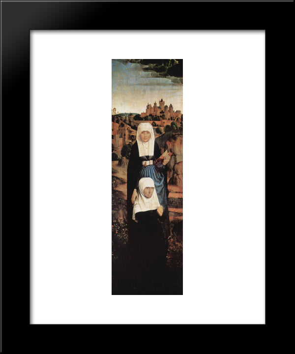Praying Donor With Saints 20x24 Black Modern Wood Framed Art Print Poster by Memling, Hans