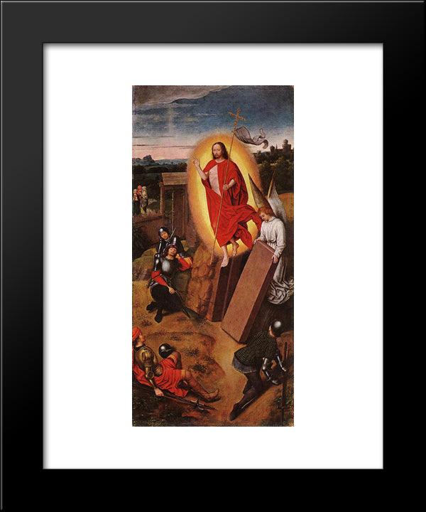 Resurrection 20x24 Black Modern Wood Framed Art Print Poster by Memling, Hans