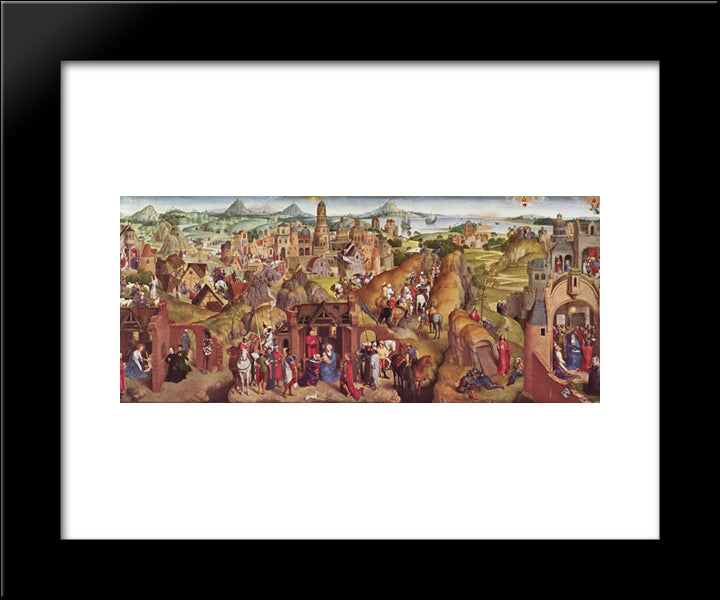 Scenes From The Life Of Mary 20x24 Black Modern Wood Framed Art Print Poster by Memling, Hans
