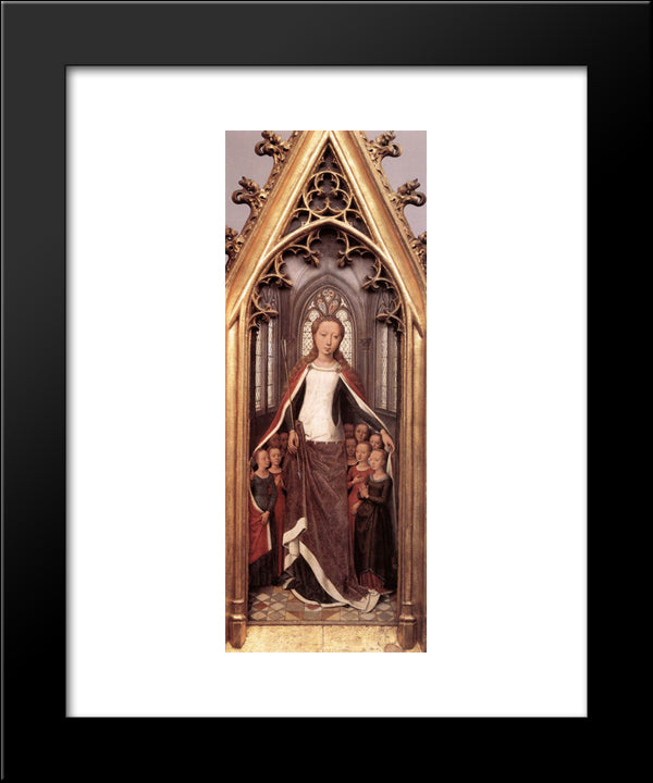 St. Ursula And The Holy Virgins, From The Reliquary Of St. Ursula 20x24 Black Modern Wood Framed Art Print Poster by Memling, Hans