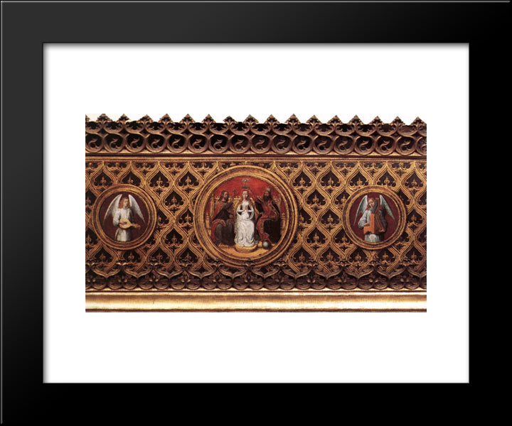 St. Ursula Shrine Medallions 20x24 Black Modern Wood Framed Art Print Poster by Memling, Hans