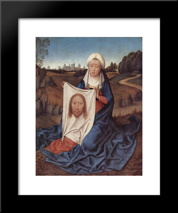 St. Veronica 20x24 Black Modern Wood Framed Art Print Poster by Memling, Hans