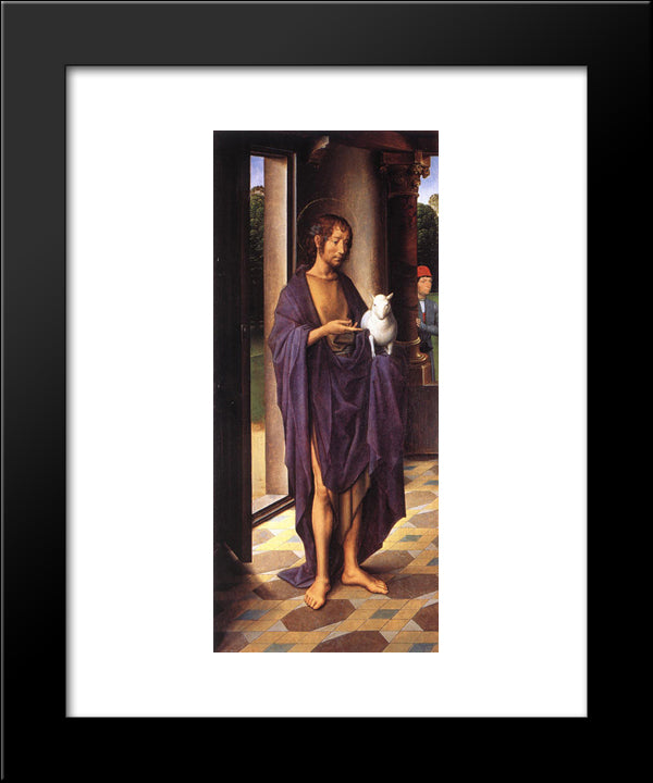 The Donne Triptych Left Wing 20x24 Black Modern Wood Framed Art Print Poster by Memling, Hans