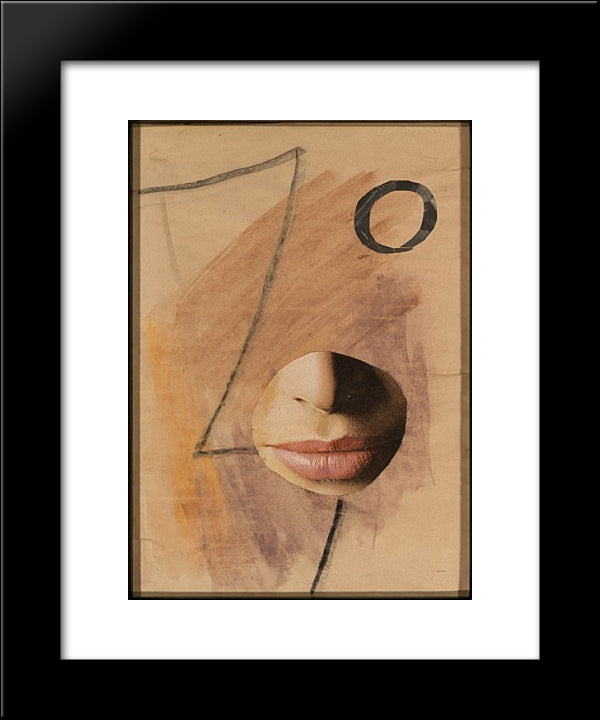 Dada Head Variation - No. 507 20x24 Black Modern Wood Framed Art Print Poster by Richter, Hans